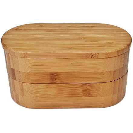 竹製の楕円形二段弁当箱